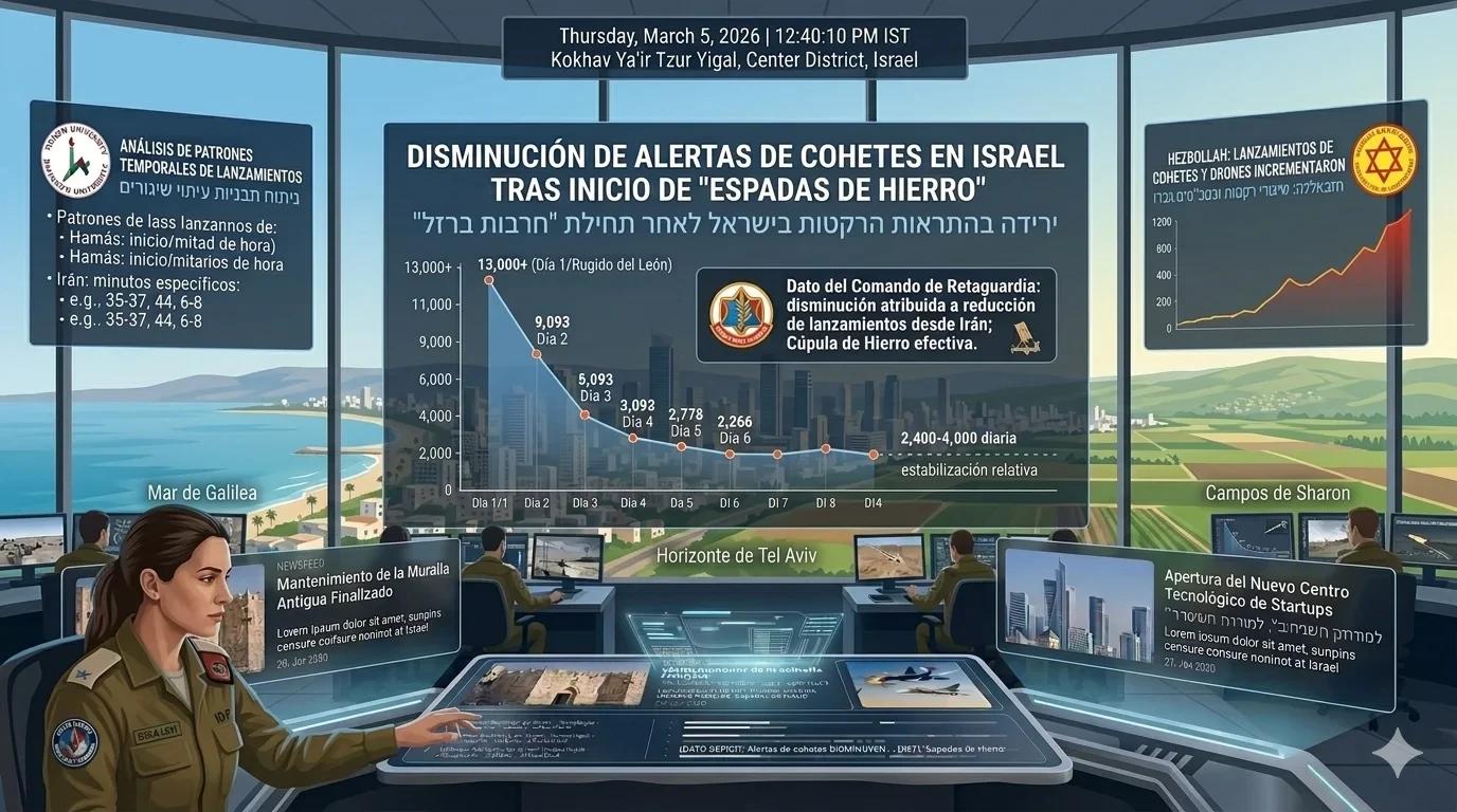 Disminuyen las alertas de cohetes en Israel tras inicio de "Espadas de Hierro"