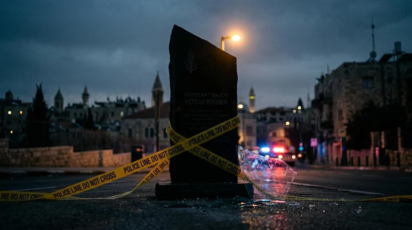 Acusan a residente de vandalizar memorial de oficial en Jerusalén